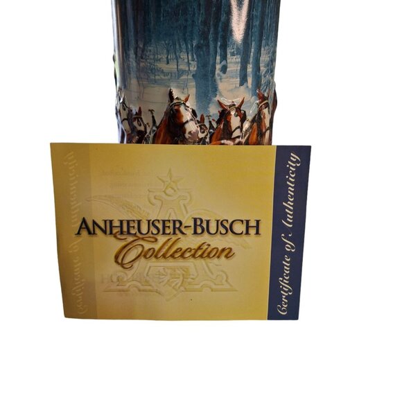 2007 Budweiser Winters Calm Clydesdale Beer Stein Ceramarte Brazil Box & COA - Picture 7 of 14